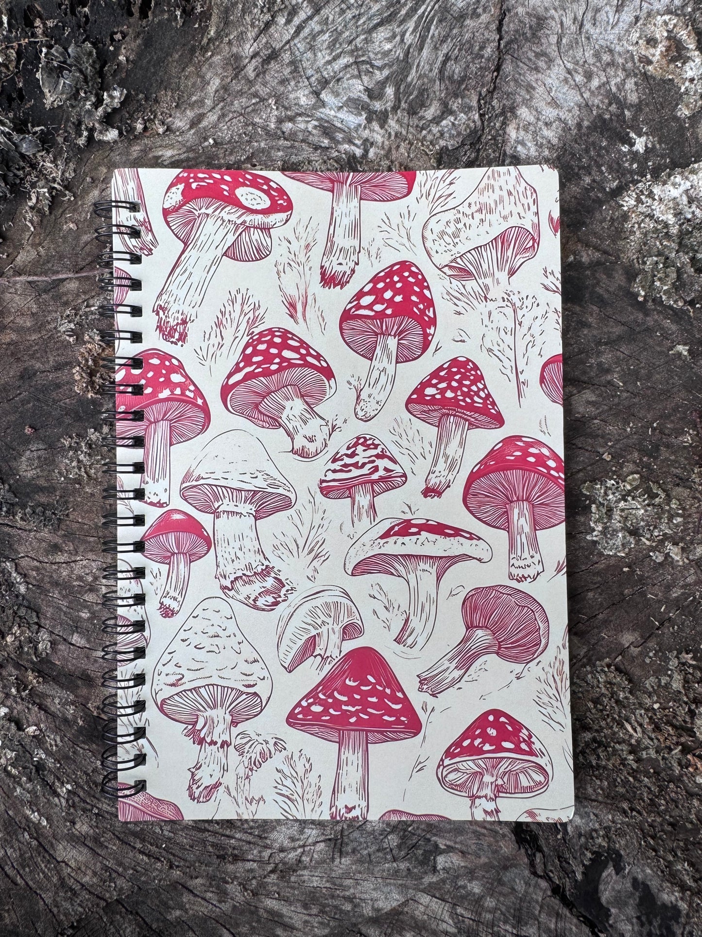 Mushroom Spiral Notebook – Lined Pages