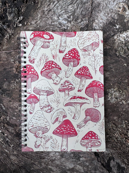 Mushroom Spiral Notebook – Lined Pages