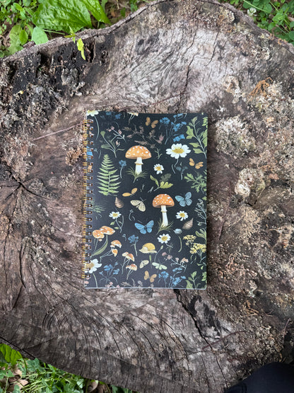Mushroom Spiral Notebook – Lined Pages