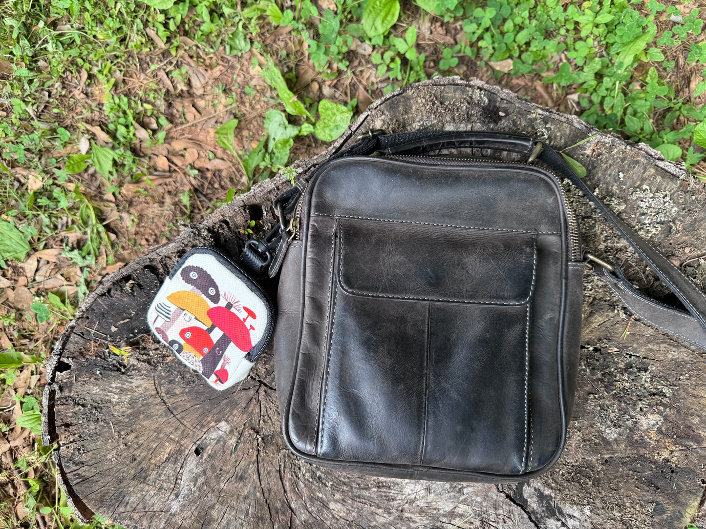 Whimsical Mushroom Clip-On Zipper Pouch