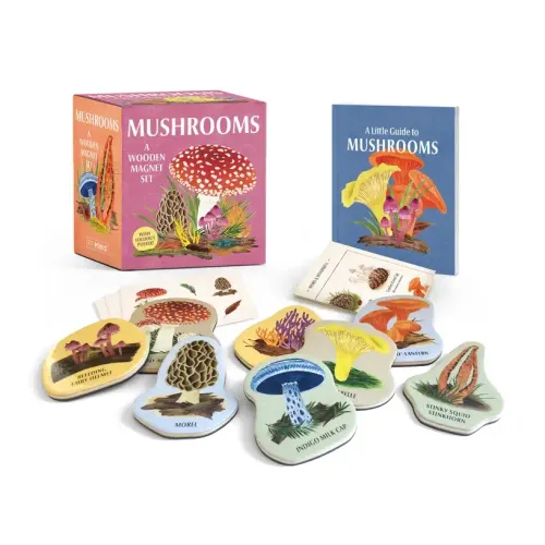 Mushrooms: A Wooden Magnet Set